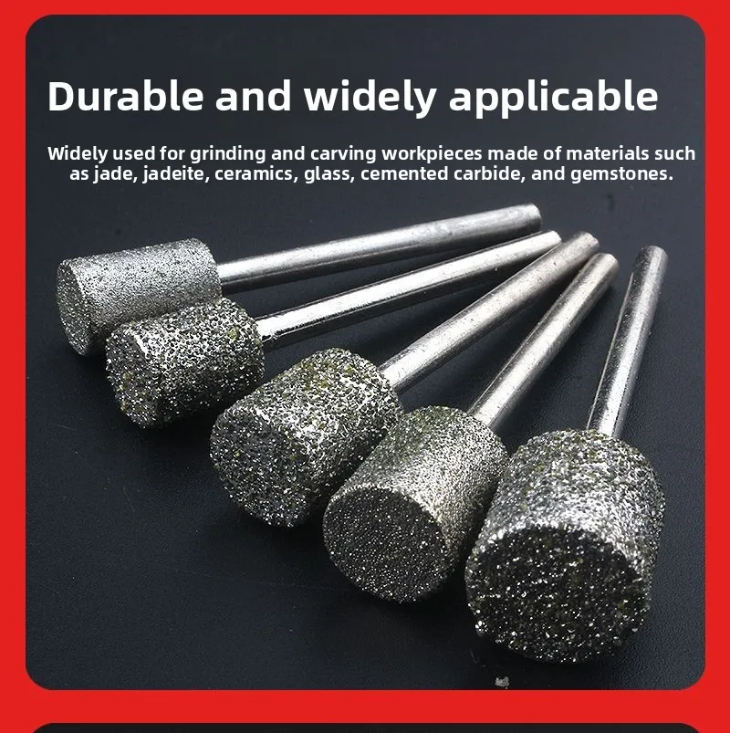 A-needle Emery Electric Grinding Head/ Jade Carving Straight Cylindrical Grinding/Jadeite Rough Stone Lettering and Peeling Tool
A-needle Emery Electric Grinding Head/ Jade Carving Straight Cylindrical Grinding/Jadeite Rough Stone Lettering and Peeling Tool
