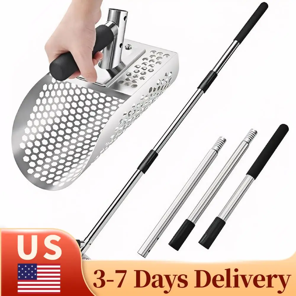 2 In 1 Stainless Steel Sand Scoop Anti-Slip Metal Detector Scoop Wear Resist Fast Sifting Shovel for Underwater Backyard
2 In 1 Stainless Steel Sand Scoop Anti-Slip Metal Detector Scoop Wear Resist Fast Sifting Shovel for Underwater Backyard