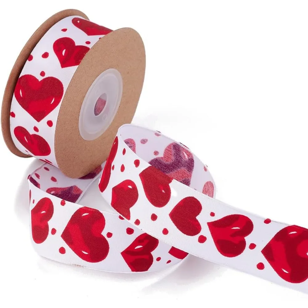 Single Face Polyester Heart Printed Satin Ribbon Wired Ribbon for Valentine's Day Gift Packaging Red 1 inch(25mm)
Single Face Polyester Heart Printed Satin Ribbon Wired Ribbon for Valentine's Day Gift Packaging Red 1 inch(25mm)