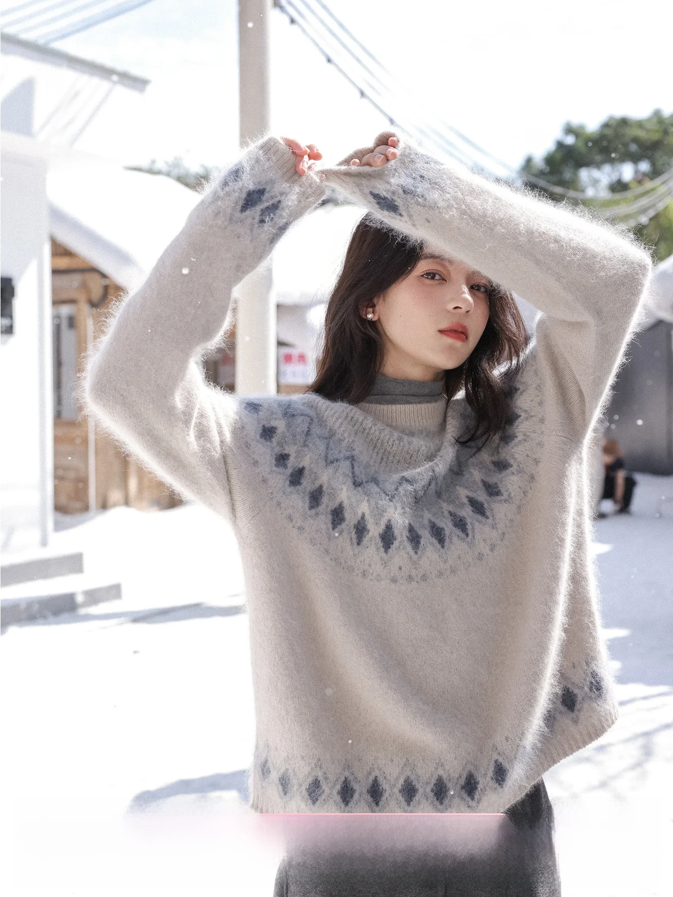 Levi Snow Bear ort Women's Sweater Soft Neko Fce Inner Wear Blue Winter Thermal Top ay Floing Island Sle Knitwear
Levi Snow Bear ort Women's Sweater Soft Neko Fce Inner Wear Blue Winter Thermal Top ay Floing Island Sle Knitwear