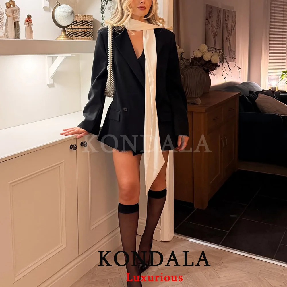 KONDALA офисный женский шикарный черный пиджак с v-образным вырезом и двойными пуговицами, куртки большого размера, модный элегантный шарф 2026, весенняя женская верхняя одежда
KONDALA офисный женский шикарный черный пиджак с v-образным вырезом и двойными пуговицами, куртки большого размера, модный элегантный шарф 2026, весенняя женская верхняя одежда