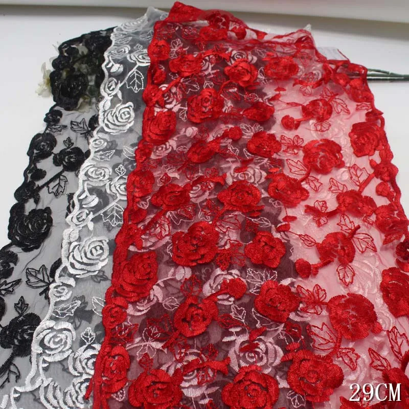19Yards Embroidered Tulle Lace Black Red Black Flowers Nylon Embroidery Lace Trim Mesh Laces Fabrics for Women Dress
19Yards Embroidered Tulle Lace Black Red Black Flowers Nylon Embroidery Lace Trim Mesh Laces Fabrics for Women Dress