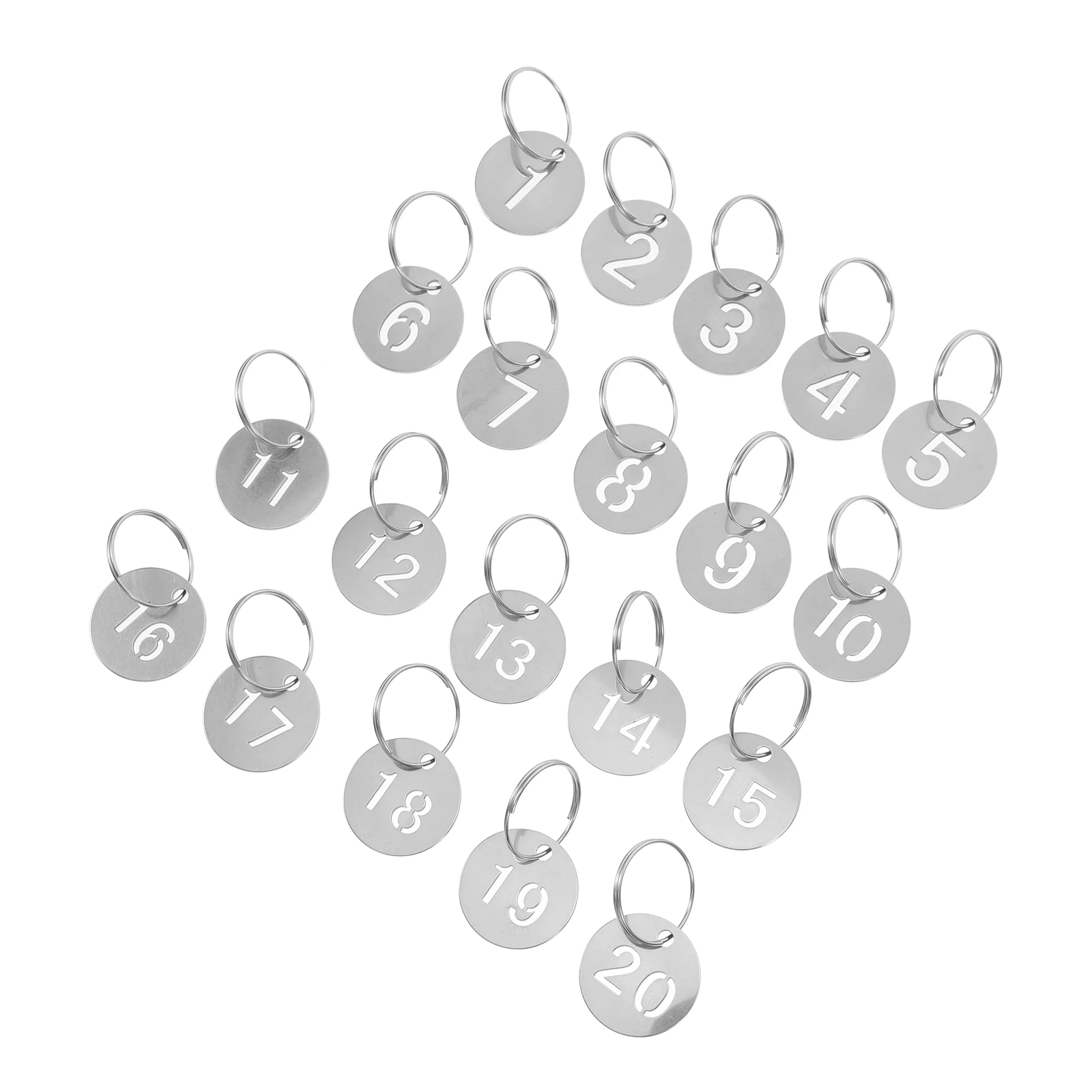 20 Pcs Key Holder Number Plate Keyring Tags Metal Numbered Hanging Round Chain Keychain Silver
20 Pcs Key Holder Number Plate Keyring Tags Metal Numbered Hanging Round Chain Keychain Silver