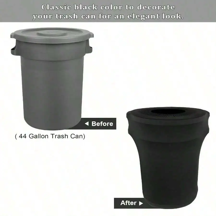 44 Gallon Stretch Spandex Trash Can Cover Black 4 Pack For Outdoor Wedding Party Decor
44 Gallon Stretch Spandex Trash Can Cover Black 4 Pack For Outdoor Wedding Party Decor