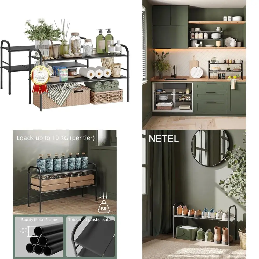 2-Tier Expandable Kitchen & Bathroom Storage Rack with 8 Detachable Panels for Under Sink & Cabinet Organization
2-Tier Expandable Kitchen & Bathroom Storage Rack with 8 Detachable Panels for Under Sink & Cabinet Organization