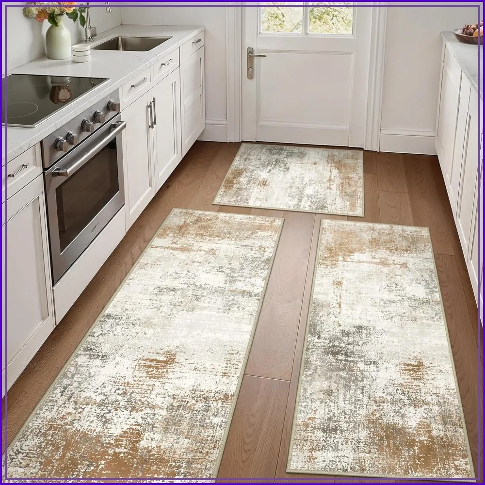 Non-Slip Washable Kitchen Rug Set of 3, Low-Pile Floor Mat for Hallway, Laundry, Sink, Entryway, Bathroom, Gold
Non-Slip Washable Kitchen Rug Set of 3, Low-Pile Floor Mat for Hallway, Laundry, Sink, Entryway, Bathroom, Gold