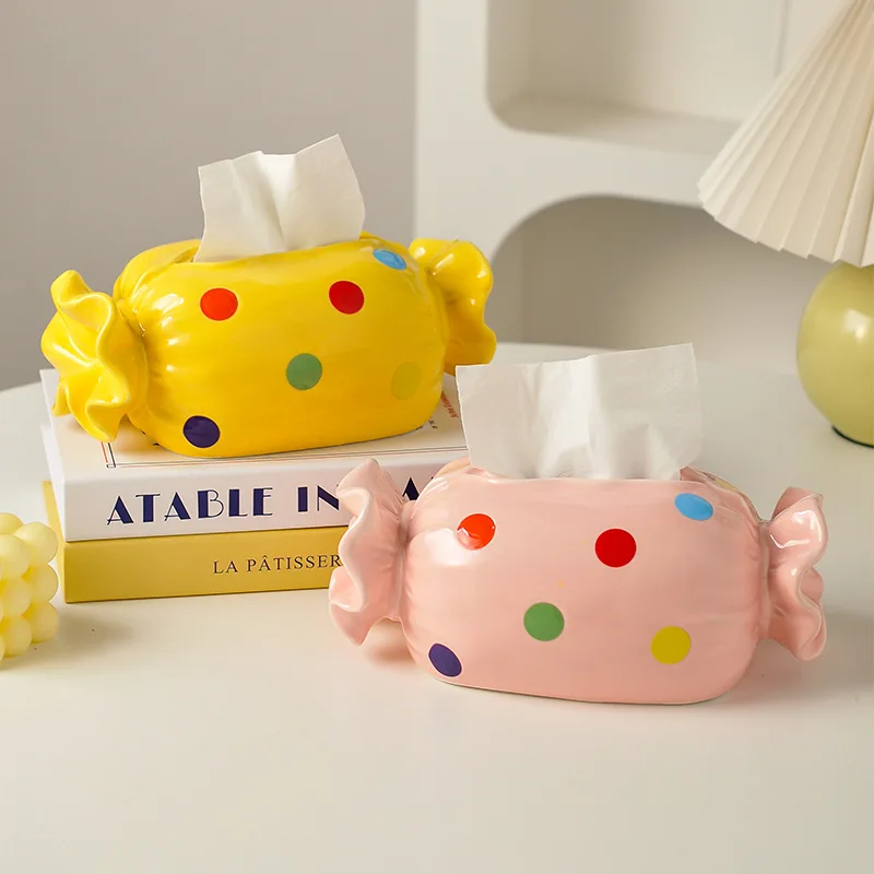 Candy ceramic tissue box,high-end living room storage paper box,dining table napkin box ornament,modern indoor office decoration
Candy ceramic tissue box,high-end living room storage paper box,dining table napkin box ornament,modern indoor office decoration