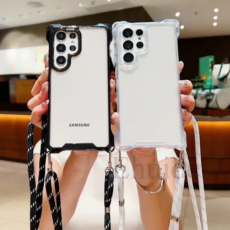 Four Corners Strap Case For Samsung Galaxy S24 Ultra S24 Plus S24Ultra S24Plus Crossbody Cord Lanyard Shockproof Clear Cover
Four Corners Strap Case For Samsung Galaxy S24 Ultra S24 Plus S24Ultra S24Plus Crossbody Cord Lanyard Shockproof Clear Cover