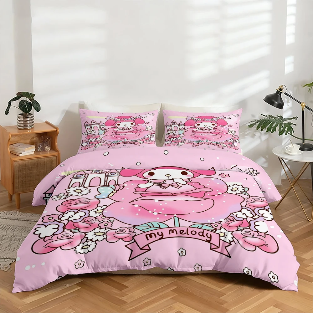3-Piece High-Definition Digital Print Bedding Set, My Melody Cartoon Pattern Duvet Cover Set, Large Floral Duvet Cover Set, Includes 1 Duvet Cover + 2 Pillowcases, Suitable for Bedroom, Guest Room, Home Decoration, Polyester Fiber Duvet Cover + Pillowcase
3-Piece High-Definition Digital Print Bedding Set, My Melody Cartoon Pattern Duvet Cover Set, Large Floral Duvet Cover Set, Includes 1 Duvet Cover + 2 Pillowcases, Suitable for Bedroom, Guest Room, Home Decoration, Polyester Fiber Duvet Cover + Pillowcase