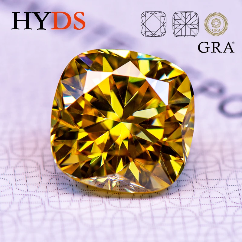 Moissanite Stone Square Cushion Cut Golden Yellow Color VVS1 Charms Beads for Diy Jewelry Making Materials with GRA Certificate
Moissanite Stone Square Cushion Cut Golden Yellow Color VVS1 Charms Beads for Diy Jewelry Making Materials with GRA Certificate