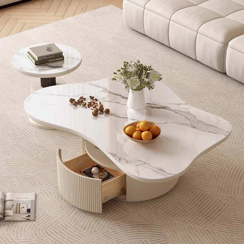 'hot sales oak New style modern luxury coffee table with drawer cloud white sintered stone slab coffee table for living room
'hot sales oak New style modern luxury coffee table with drawer cloud white sintered stone slab coffee table for living room