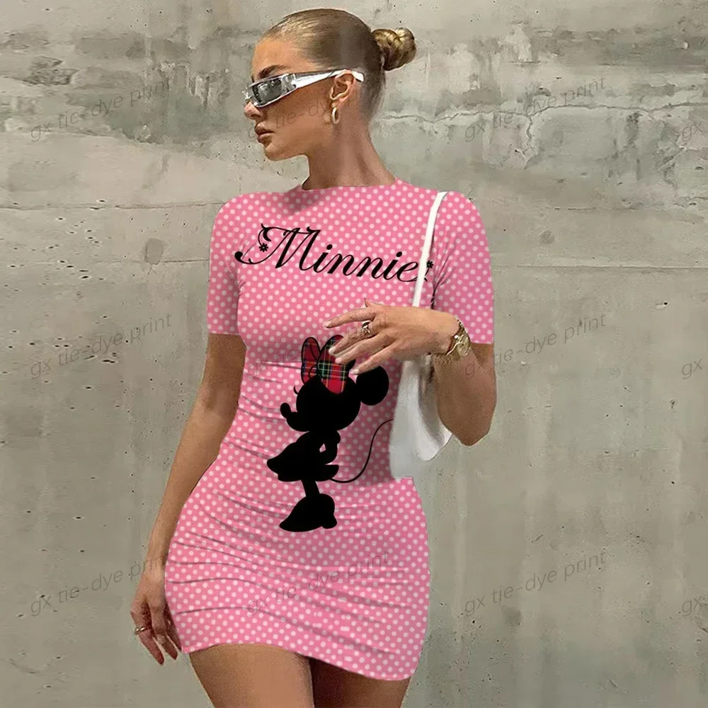 Disney New Women's Wear Short sleeve Outdoor Sports Sexy Tight Mini Short Dress Summer Minnie Mickey Mouse cartoon print dress
Disney New Women's Wear Short sleeve Outdoor Sports Sexy Tight Mini Short Dress Summer Minnie Mickey Mouse cartoon print dress