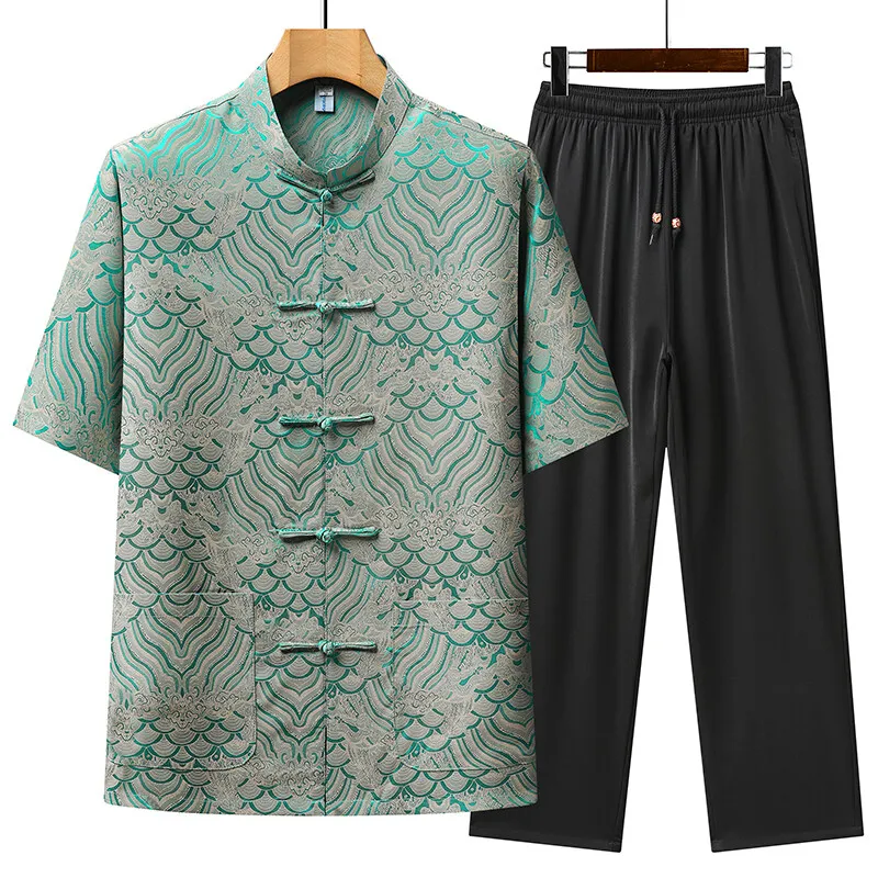 Chinese style Shirts + Pants 2025 summer Men's Casual Sportswear men High quality short sleeve shirt Male Fashion Two Piece Sets
Chinese style Shirts + Pants 2025 summer Men's Casual Sportswear men High quality short sleeve shirt Male Fashion Two Piece Sets