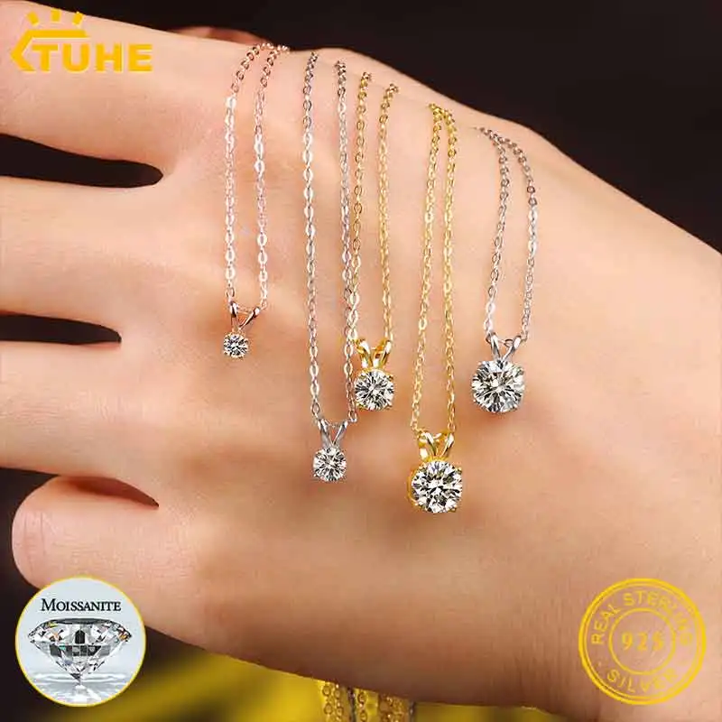 TUHE Unisex Classic VVS1 Moissanite Pendant Sterling 925 Silver Necklace Round Pendant O-chain For Men Women Anniversary Gifts
TUHE Unisex Classic VVS1 Moissanite Pendant Sterling 925 Silver Necklace Round Pendant O-chain For Men Women Anniversary Gifts