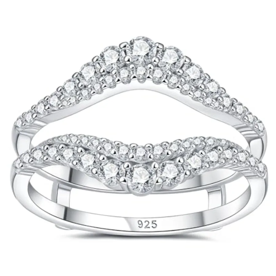 Moissanite Ring Enhancer Curved Wedding Bands for Women 925 Sterling Silver Anniversary Engagement Rings Round Bridal Size 5
Moissanite Ring Enhancer Curved Wedding Bands for Women 925 Sterling Silver Anniversary Engagement Rings Round Bridal Size 5