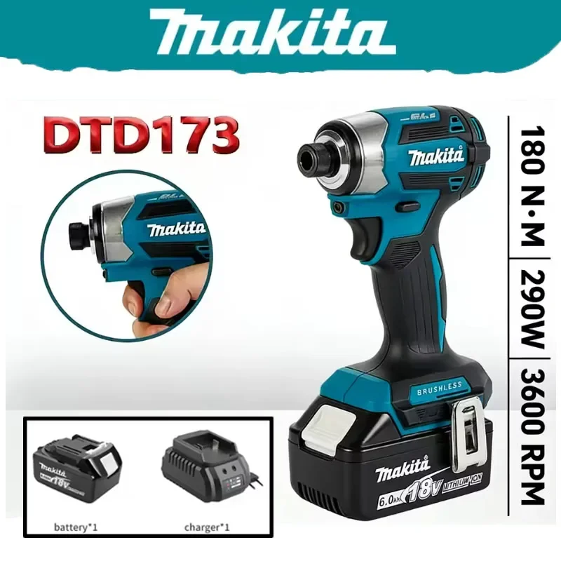 Makita DTD173 Brushless Impact Driver Rechargeable Screwdriver Drills Cordless Power Tools 18V BL Motor Tools
Makita DTD173 Brushless Impact Driver Rechargeable Screwdriver Drills Cordless Power Tools 18V BL Motor Tools