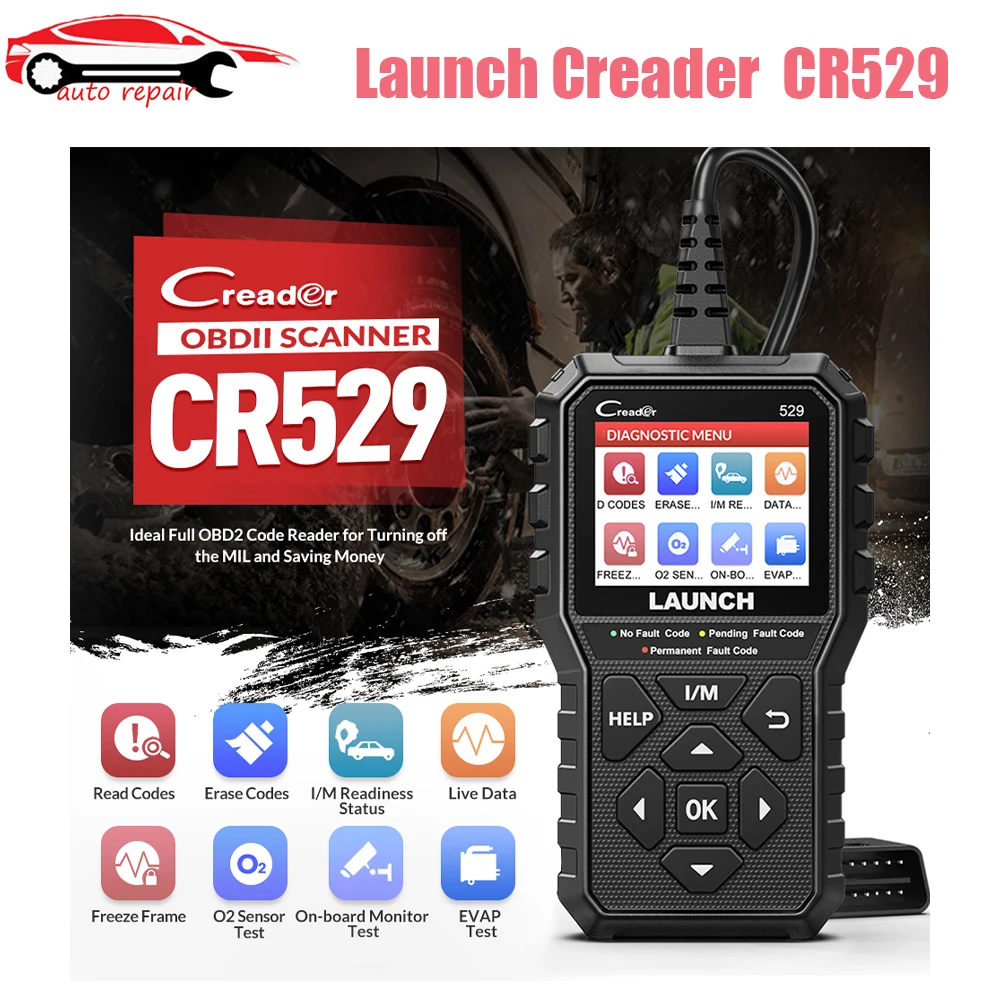 LAUNCH Creader529 CR529 OBD2 Scanner Code Reader Engine Check Automotive Diagnostic Tools launch x431 cr529
LAUNCH Creader529 CR529 OBD2 Scanner Code Reader Engine Check Automotive Diagnostic Tools launch x431 cr529