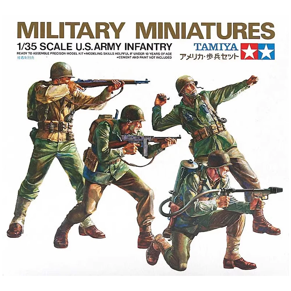Tamiya 35013 1/35 Scale WWII US Army Infantry Figure Soldier Set Display Hobby Craft Toy Plastic Assembly Model Kit 
Tamiya 35013 1/35 Scale WWII US Army Infantry Figure Soldier Set Display Hobby Craft Toy Plastic Assembly Model Kit