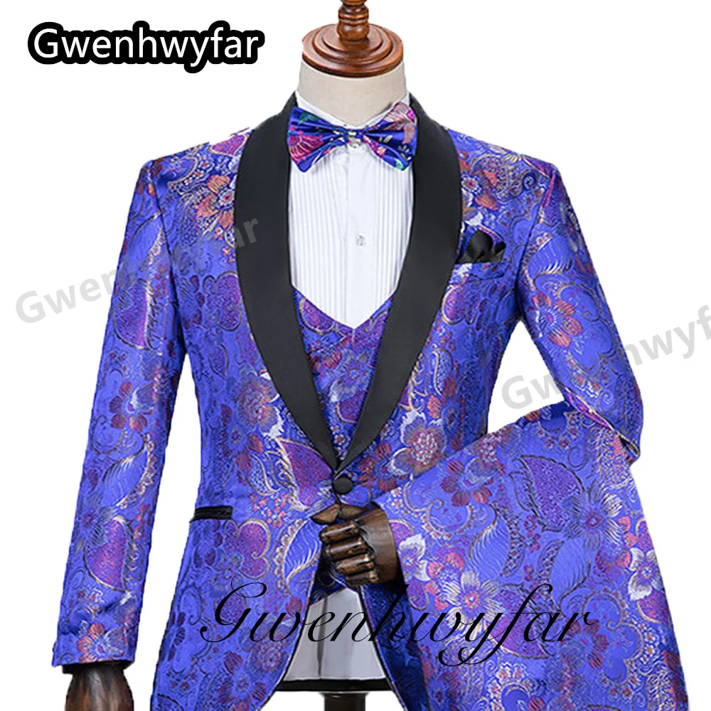 Gwenhwyfar New Design Blue With Colorful Flower Suits Royal Pattern Wedding Wear Winter Bridegroom Suits 3 Pieces Casual Suits
Gwenhwyfar New Design Blue With Colorful Flower Suits Royal Pattern Wedding Wear Winter Bridegroom Suits 3 Pieces Casual Suits