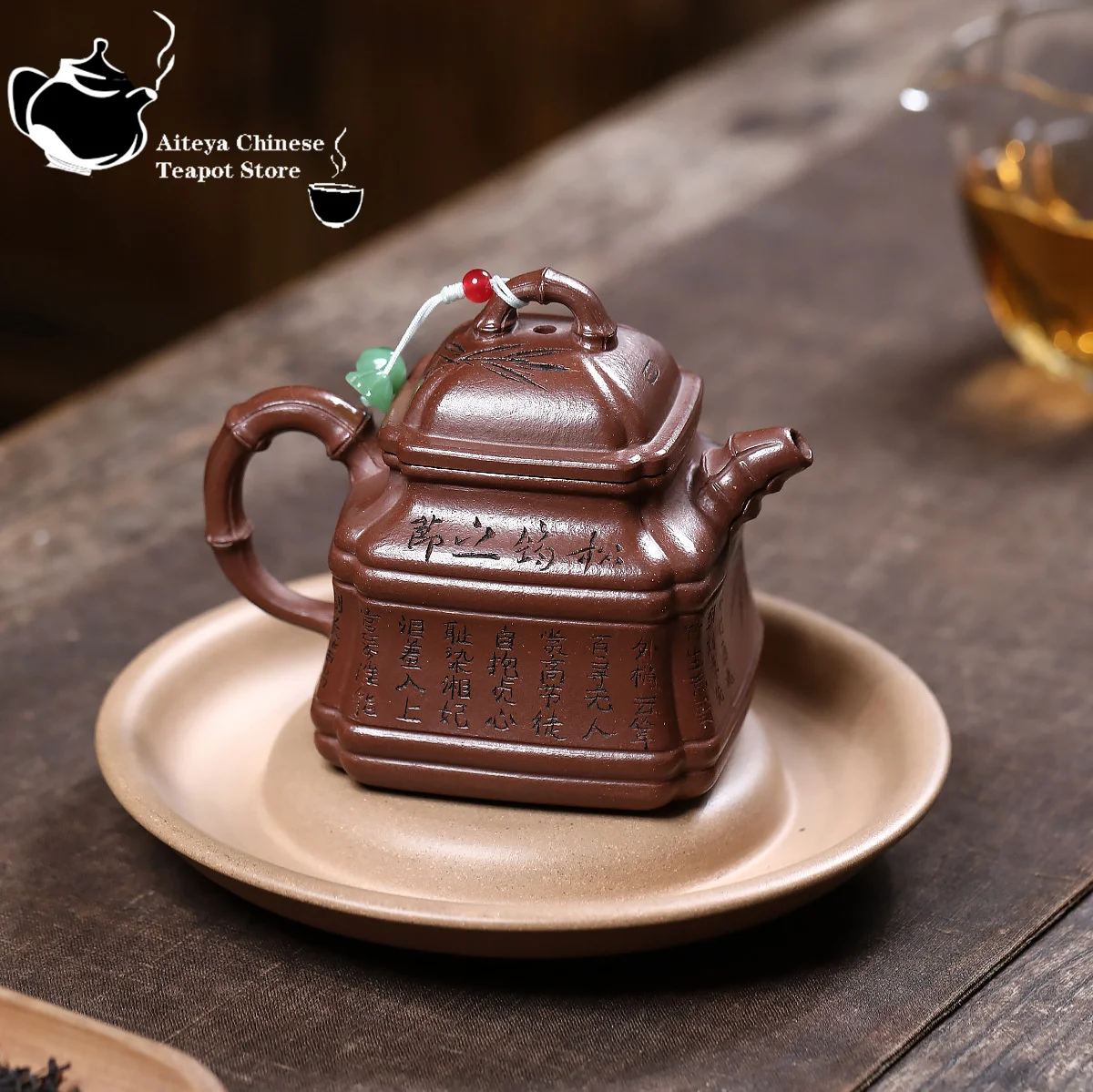 Yixing Purple clay teapot, original ore, purple sloping mud, square bamboo tripod, Kung Fu tea set, Chinese teapot
Yixing Purple clay teapot, original ore, purple sloping mud, square bamboo tripod, Kung Fu tea set, Chinese teapot