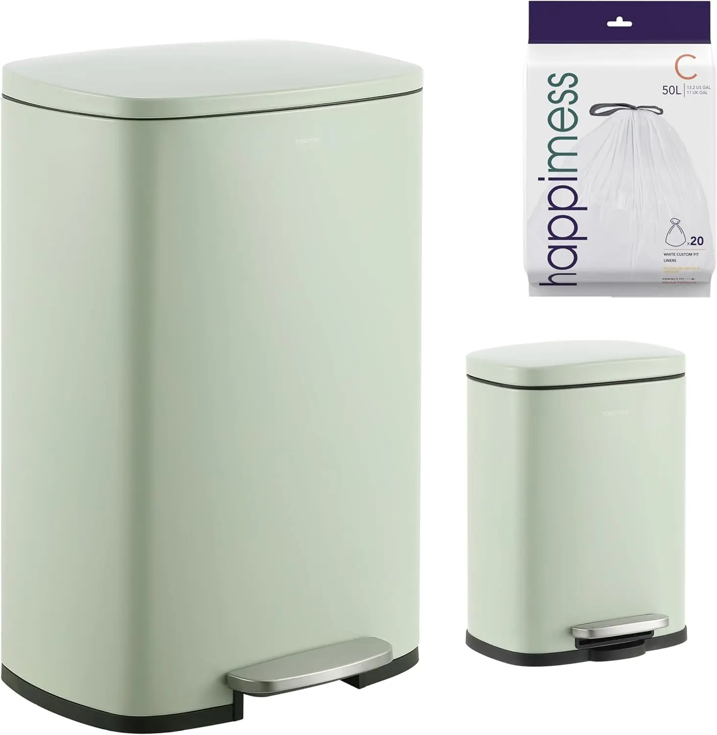 happimess HPM1006E Connor Rectangular 13-Gallon Trash Can with Soft-Close Lid and FREE Mini Trash Can, Fingerprint Resistant, Mo
happimess HPM1006E Connor Rectangular 13-Gallon Trash Can with Soft-Close Lid and FREE Mini Trash Can, Fingerprint Resistant, Mo