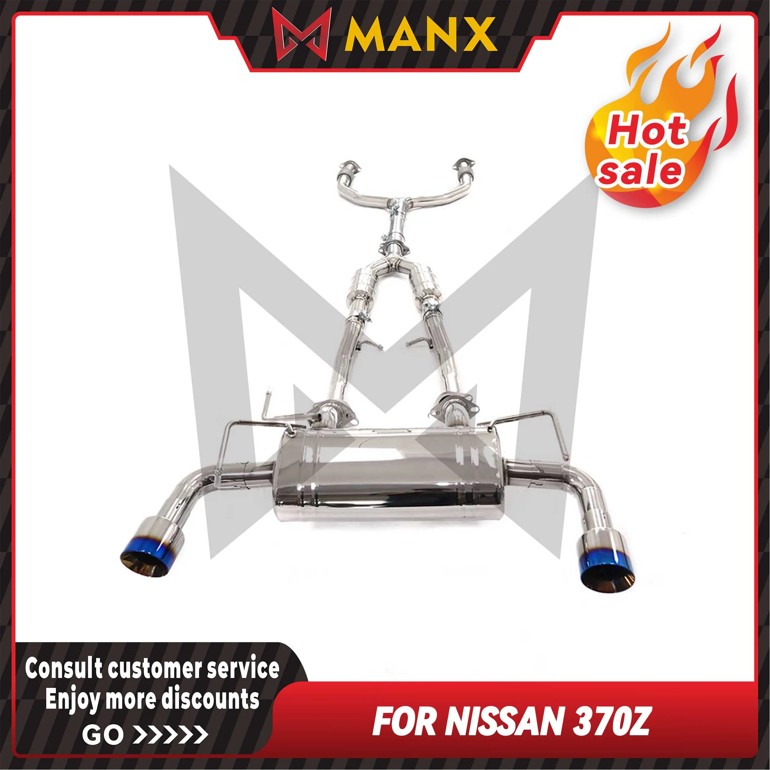 For Nissan 370z Stainless steels Catback Performance Exhaust pipe Muffler Without valve Lossless installation
For Nissan 370z Stainless steels Catback Performance Exhaust pipe Muffler Without valve Lossless installation