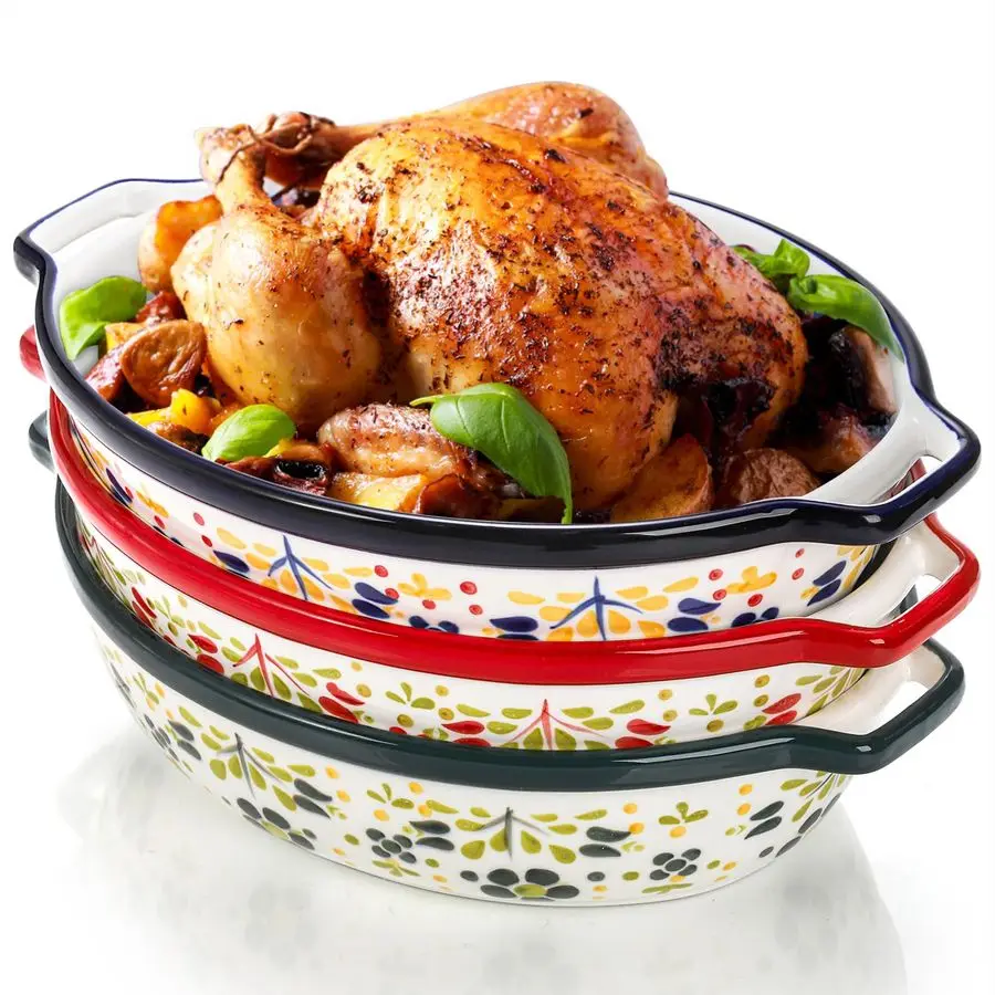 3 Pack Ceramic Baking Dishes, 50 Oz Large Casserole Dish for Oven, Oval Au Gratin Pans, Porcelain Bakeware Set Lasagna Pans for
3 Pack Ceramic Baking Dishes, 50 Oz Large Casserole Dish for Oven, Oval Au Gratin Pans, Porcelain Bakeware Set Lasagna Pans for