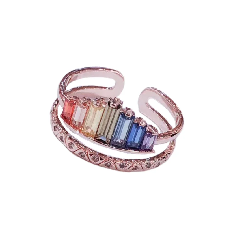 Fashion Rainbow Micro Pave Diamond Ring - Dainty Colorful Stackable Band for Women
Fashion Rainbow Micro Pave Diamond Ring - Dainty Colorful Stackable Band for Women