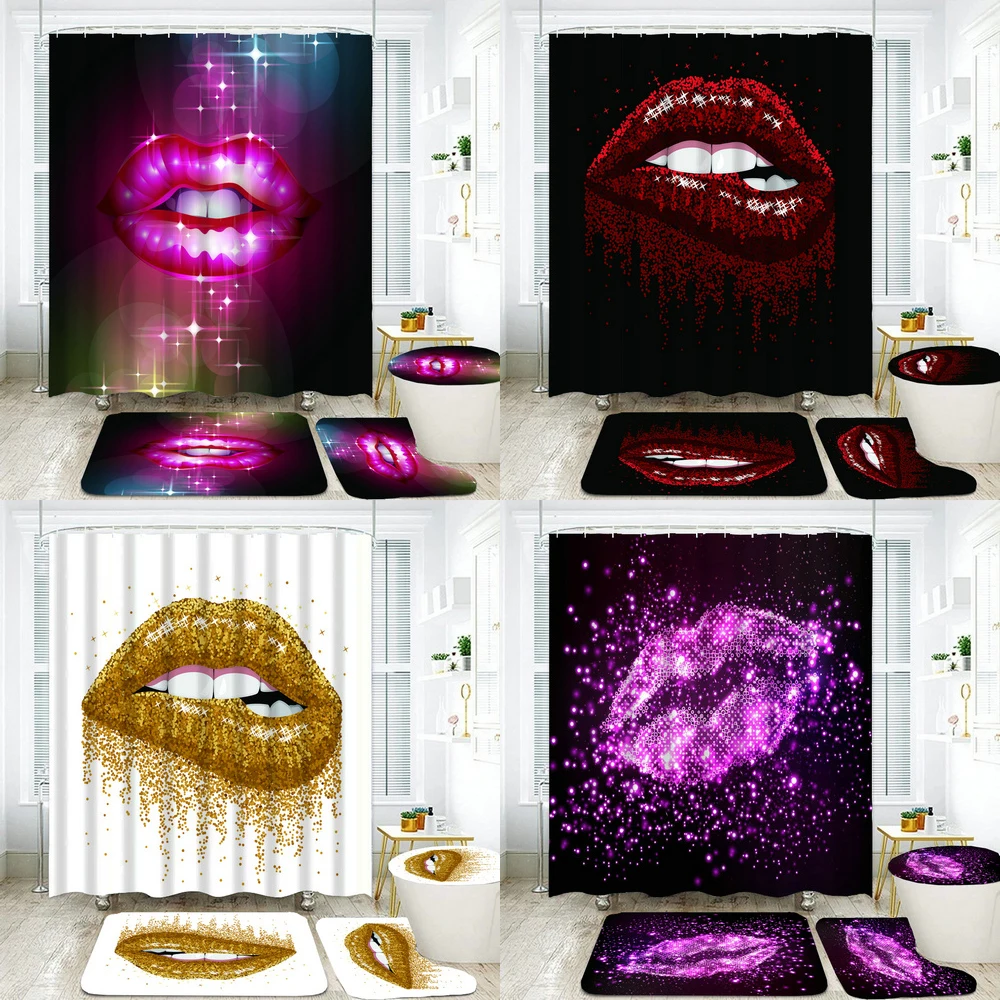 Sexy Red Lips Printed Fabric Shower Curtain Set Valentine Day Romantic Love Bathroom Curtains Non-Slip Bath Mat Toilet Cover
Sexy Red Lips Printed Fabric Shower Curtain Set Valentine Day Romantic Love Bathroom Curtains Non-Slip Bath Mat Toilet Cover