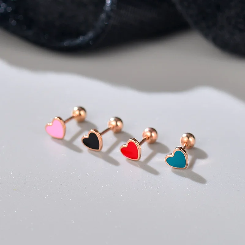 CARLIDANA Colorful Sweet Red Black Drop Oil Love Heart Shape Girls Jewelry Gold Plated Enameled Stud Earrings for Women
CARLIDANA Colorful Sweet Red Black Drop Oil Love Heart Shape Girls Jewelry Gold Plated Enameled Stud Earrings for Women
