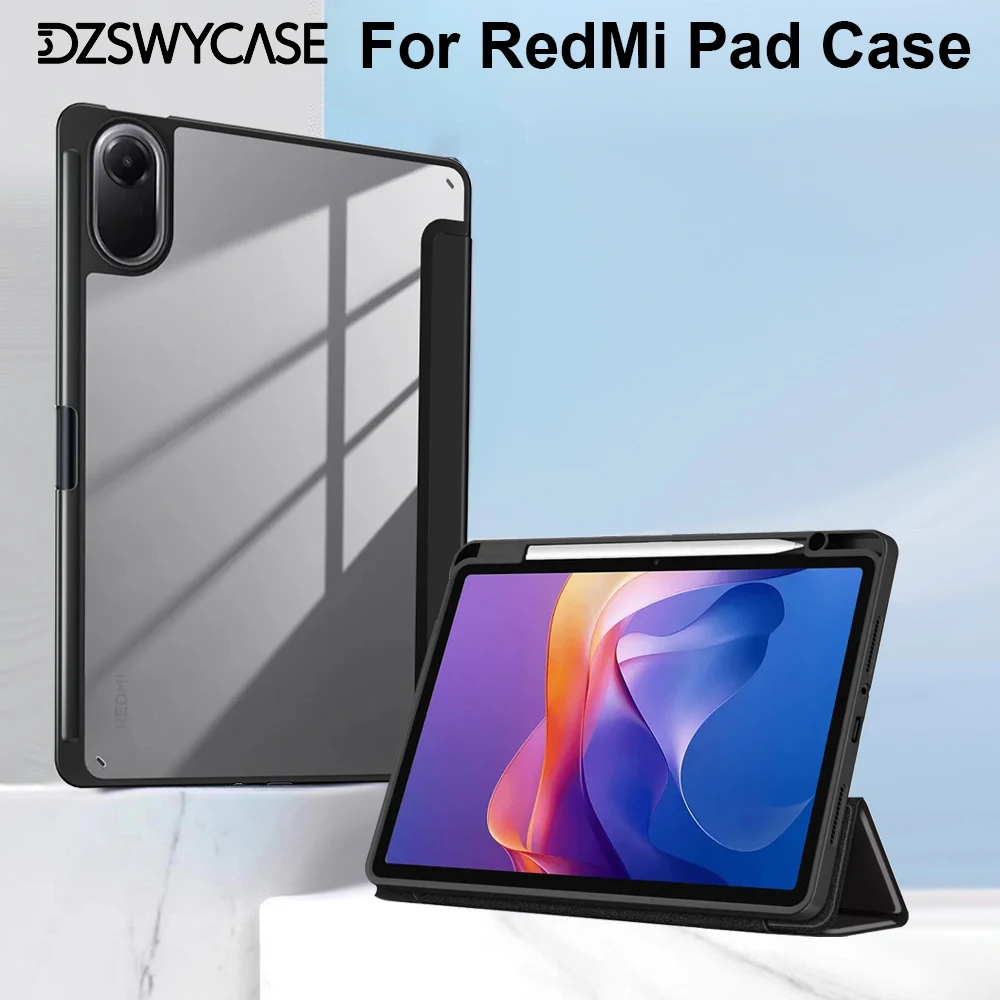 Case for XiaoMi Redmi Pad 2 11inch, Pad 2 SE 9.7 SE 8.7 11, Pad Pro 12.1 Trifold Stand Case with Pencil Holder, Clear Cover
Case for XiaoMi Redmi Pad 2 11inch, Pad 2 SE 9.7 SE 8.7 11, Pad Pro 12.1 Trifold Stand Case with Pencil Holder, Clear Cover