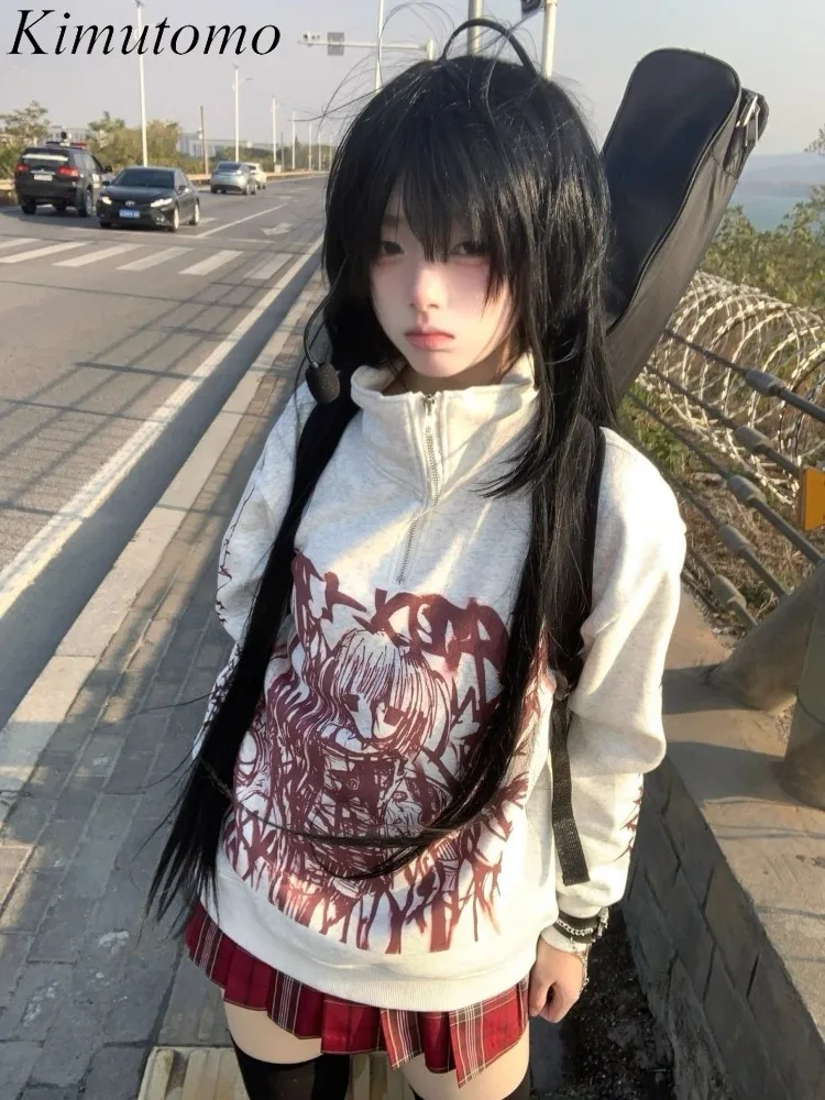 Kimutomo Sweatshirts Women Cartoon Printed Y2k Aesthetic Stand Collar Autumn Winter Autumn Fashion Harajuku Hoodies Female
Kimutomo Sweatshirts Women Cartoon Printed Y2k Aesthetic Stand Collar Autumn Winter Autumn Fashion Harajuku Hoodies Female