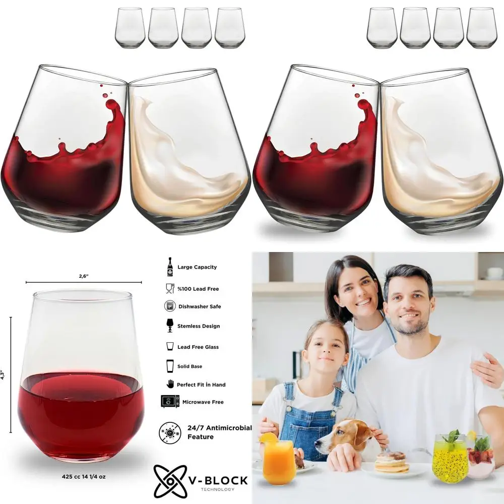 Set of 24, 13 oz Crystal Wine Glasses - Perfect for Cocktails, Red & White Wine, Scotch, and Everyday Use, European Crafted, Lea
Set of 24, 13 oz Crystal Wine Glasses - Perfect for Cocktails, Red & White Wine, Scotch, and Everyday Use, European Crafted, Lea
