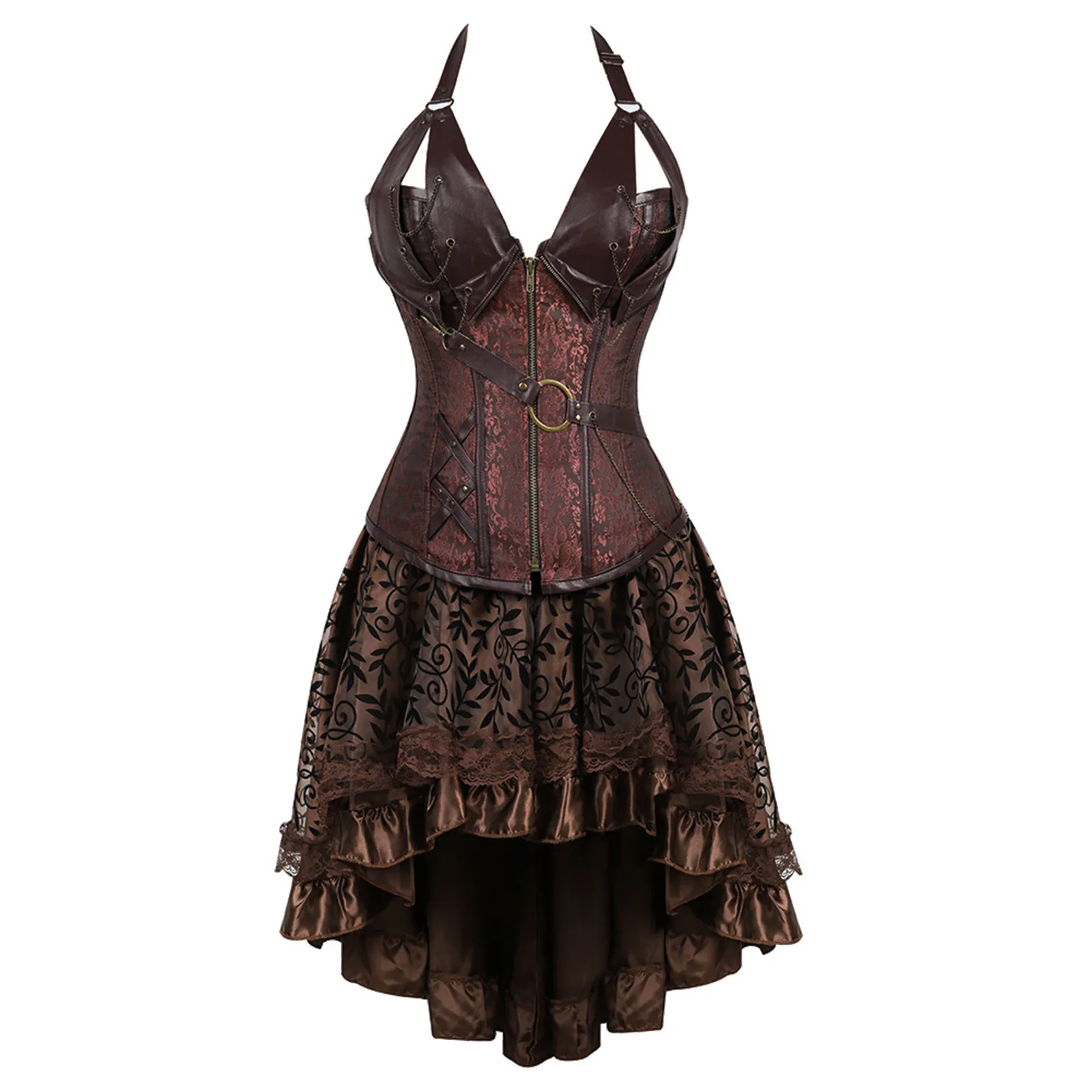 Dress for Women Pirate Costume Gothic Underbust Corset with Skirt Three Piece Set Rave Party Lace Embroidery Leather Outfit
Dress for Women Pirate Costume Gothic Underbust Corset with Skirt Three Piece Set Rave Party Lace Embroidery Leather Outfit