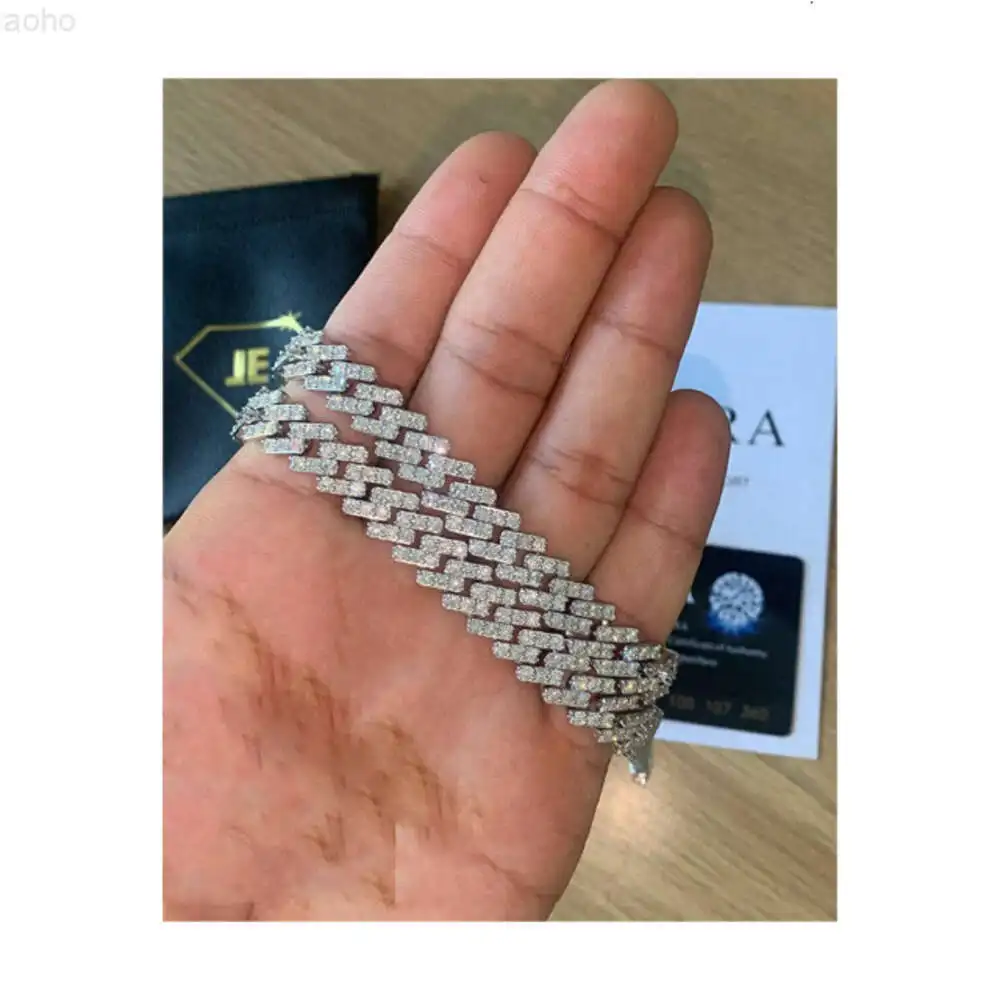 Arrival 10mm Miami Cuban Link Chain Vvs Moissanite Diamond Stubbed 925 Sterling Silver White Gold Plated
Arrival 10mm Miami Cuban Link Chain Vvs Moissanite Diamond Stubbed 925 Sterling Silver White Gold Plated