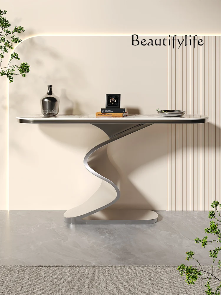 Entrance table Modern light luxury entrance door Opposite the door High-end marble end view table Narrow entrance case
Entrance table Modern light luxury entrance door Opposite the door High-end marble end view table Narrow entrance case