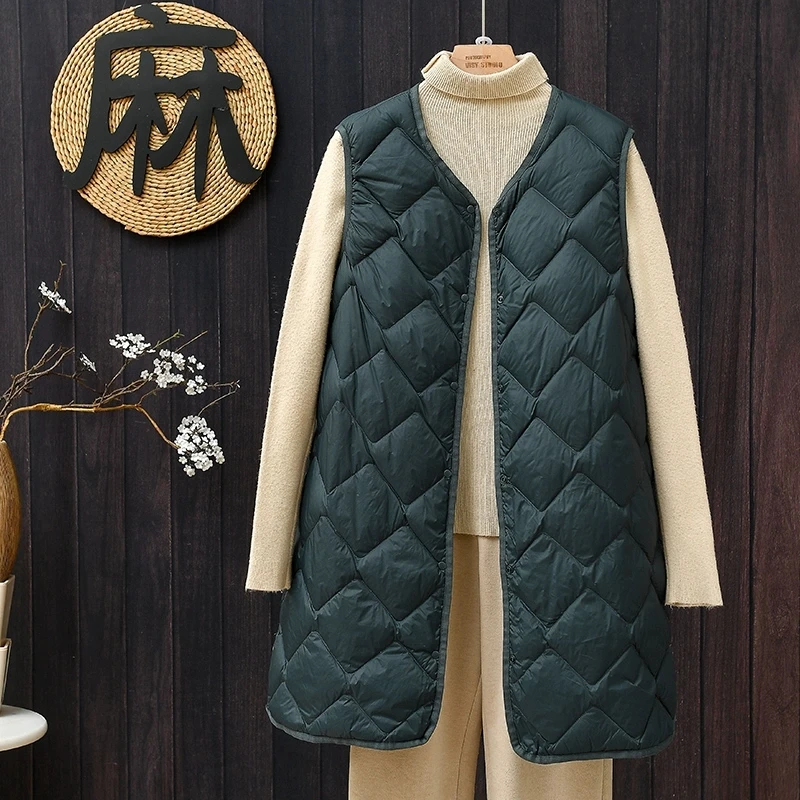 Long Down Waistcoat Parkas Women Autumn Winter Ultra Light Thin White Duck Down Vest Coat Female Sleeveless Bigsize Warm Tank
Long Down Waistcoat Parkas Women Autumn Winter Ultra Light Thin White Duck Down Vest Coat Female Sleeveless Bigsize Warm Tank