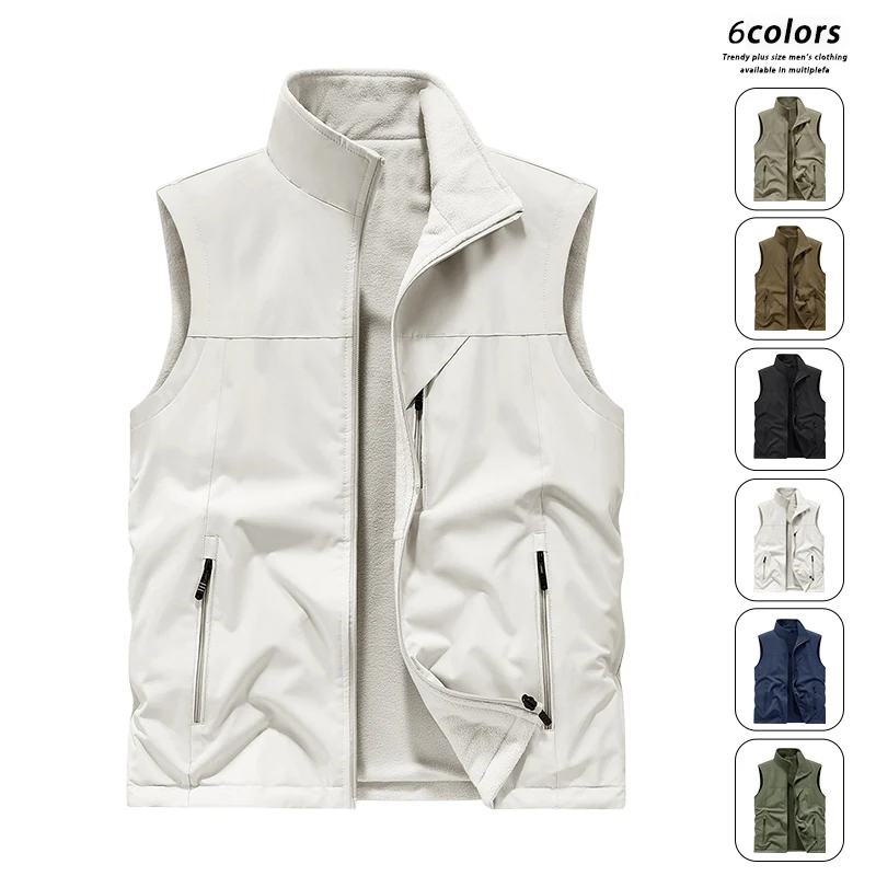2025 New Men's loose and plush warm Vest Windproof Solid Sleeveless Jacket Motorcycle Outdoor Waterproof autumn and winter Vest
2025 New Men's loose and plush warm Vest Windproof Solid Sleeveless Jacket Motorcycle Outdoor Waterproof autumn and winter Vest