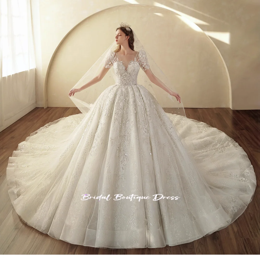 Изысканные женские свадебные платья с аппликацией из бисера по индивидуальному заказу, бальное платье принцессы, свадебные платья Vestido De Noiv
Изысканные женские свадебные платья с аппликацией из бисера по индивидуальному заказу, бальное платье принцессы, свадебные платья Vestido De Noiv