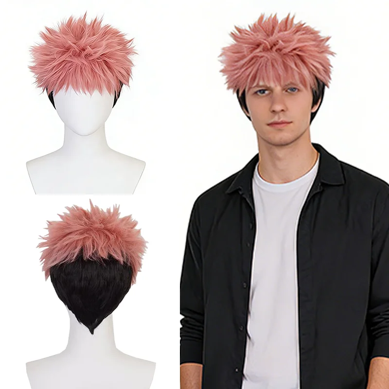 Jujutsu Kaisen Itadori Yuji Cosplay Wig Pink Black Gradient Fluffy Spiky Short Universal Anime Synthetic Hair for Free Wig Cap
Jujutsu Kaisen Itadori Yuji Cosplay Wig Pink Black Gradient Fluffy Spiky Short Universal Anime Synthetic Hair for Free Wig Cap
