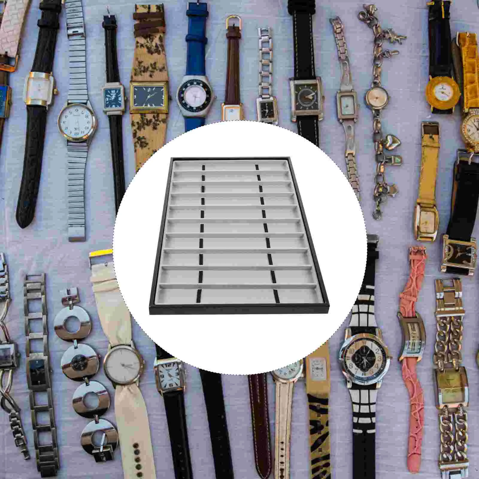 10 Slots Coin Strap Storage Tray Necklace Showcase Holders Watch Rings Black Jewelry Stand
10 Slots Coin Strap Storage Tray Necklace Showcase Holders Watch Rings Black Jewelry Stand