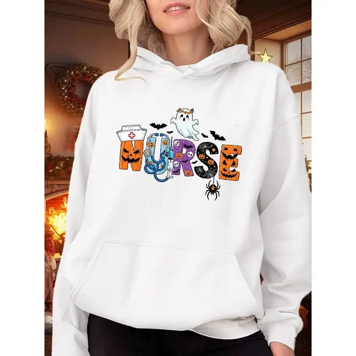 Nurse Halloween Graphic Hoodie, Funny Spooky Season Pullover for Women, Cute Pumpkin Ghost Sweatshirt, Nursing Student Gift
Nurse Halloween Graphic Hoodie, Funny Spooky Season Pullover for Women, Cute Pumpkin Ghost Sweatshirt, Nursing Student Gift