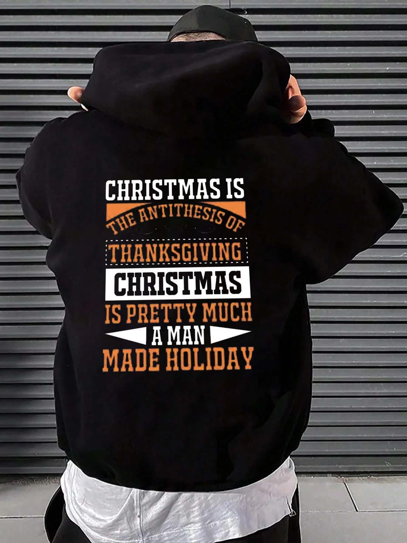 Men's Fun Christmas Hoodie, with the slogan "Christmas is a holiday for men" printed on it
Men's Fun Christmas Hoodie, with the slogan "Christmas is a holiday for men" printed on it