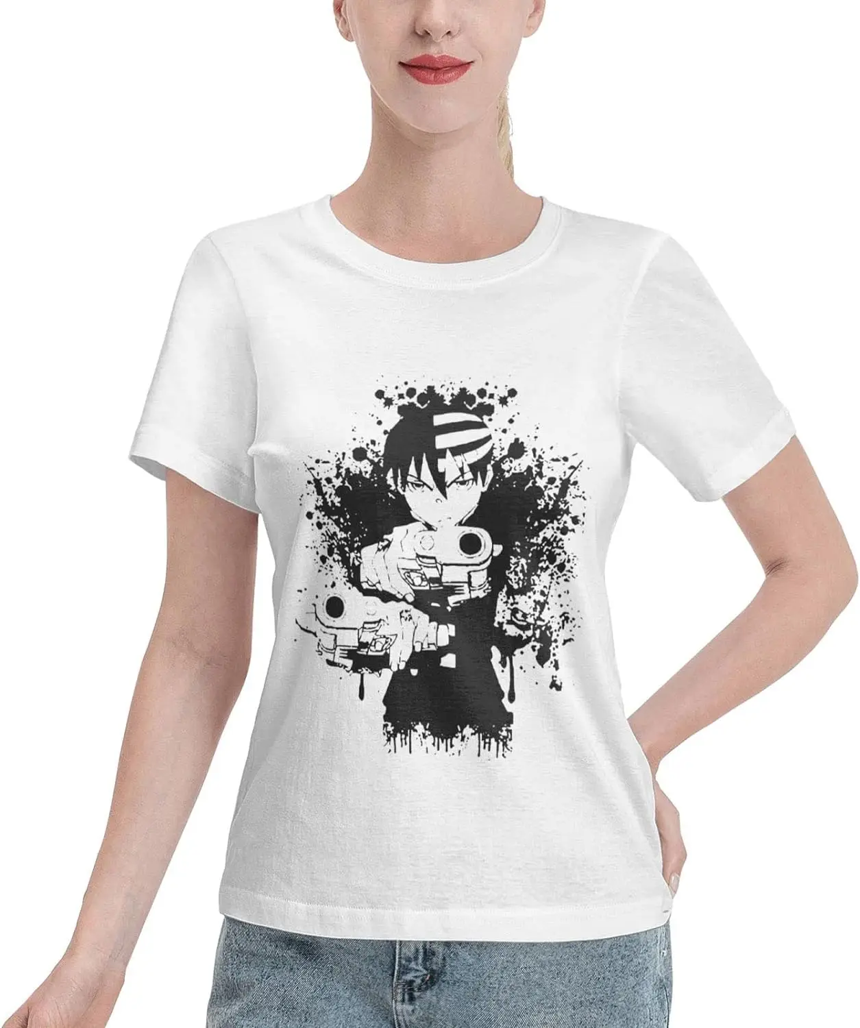 Anime T Shirt Womens Summer Cotton Tee Round Neck Tops Casual Short Sleeve Shirts
Anime T Shirt Womens Summer Cotton Tee Round Neck Tops Casual Short Sleeve Shirts