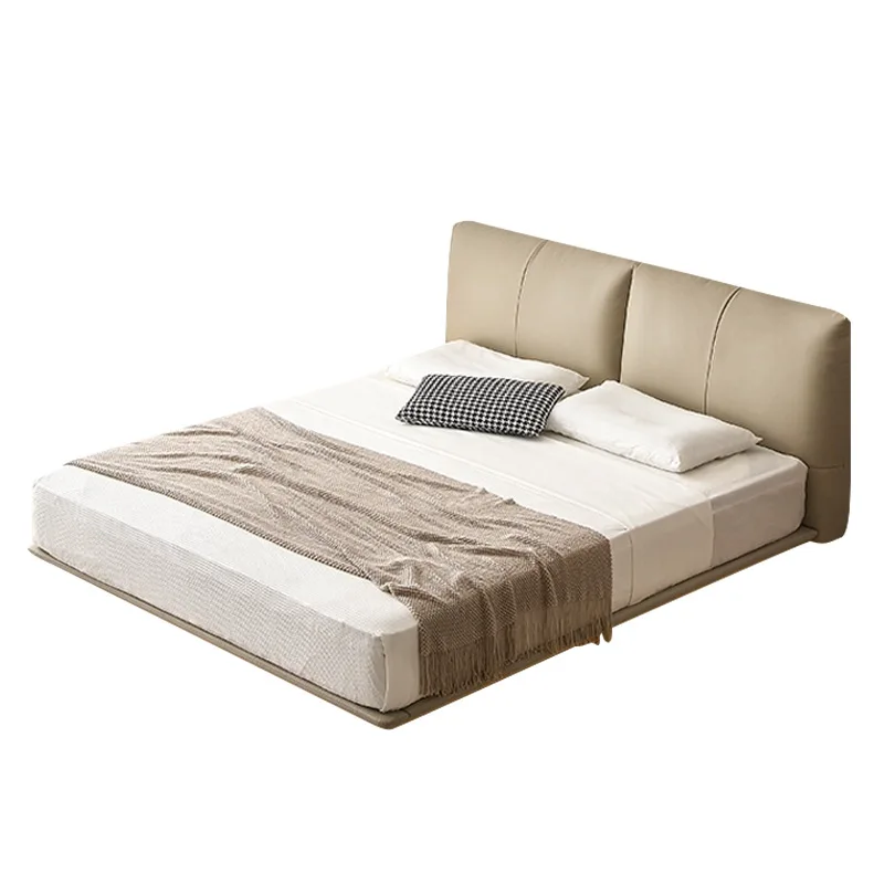 Big black cow leather bed, master bedroom Italian minimalist tofu block suspension bed
Big black cow leather bed, master bedroom Italian minimalist tofu block suspension bed