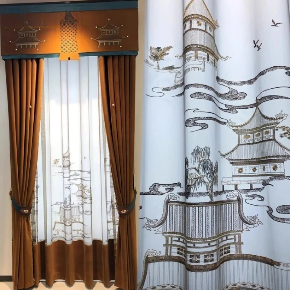 New Chinese Orange Caramel Embroidered Window Screen Velvet Thickened Curtains for Living Room Bedroom French Window Balcony
New Chinese Orange Caramel Embroidered Window Screen Velvet Thickened Curtains for Living Room Bedroom French Window Balcony