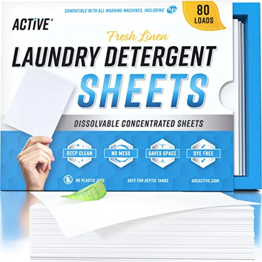 Laundry Detergent Sheets Eco Washing Strips - 80 Loads, Liquidl Fresh Scented Clothes Washer Sheet, Zero Waste Travel Laundry S
Laundry Detergent Sheets Eco Washing Strips - 80 Loads, Liquidl Fresh Scented Clothes Washer Sheet, Zero Waste Travel Laundry S