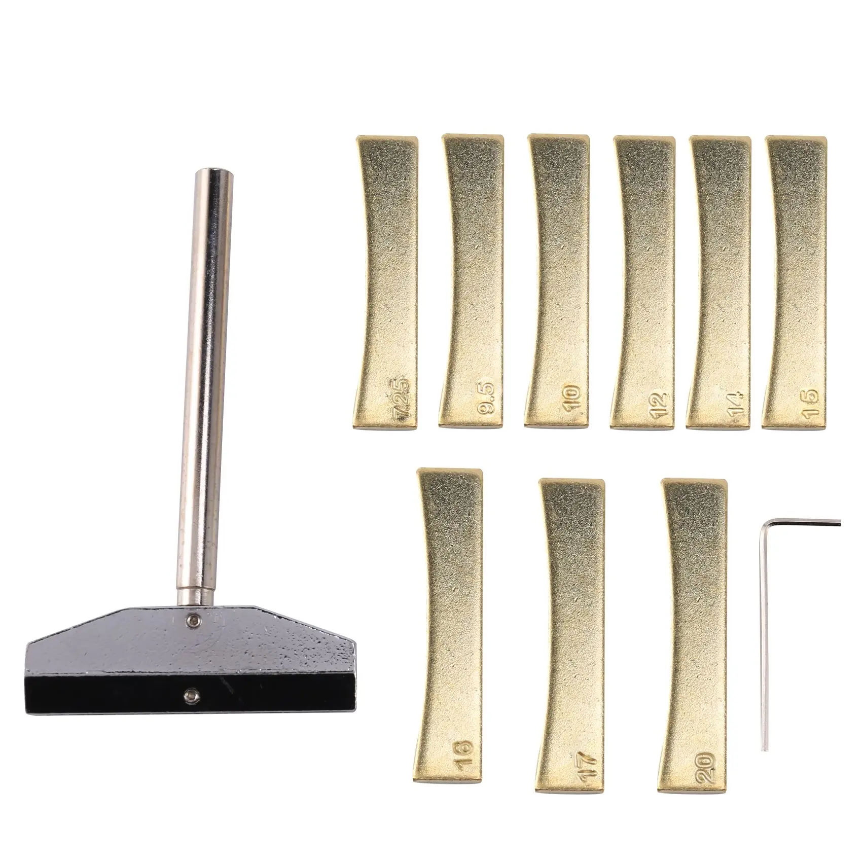 AZZ-Electric Guitar Repair Tool Alloy Fretboard Press Caul With Press Caul Inserts Musical Instrument Accessory - Golden
AZZ-Electric Guitar Repair Tool Alloy Fretboard Press Caul With Press Caul Inserts Musical Instrument Accessory - Golden