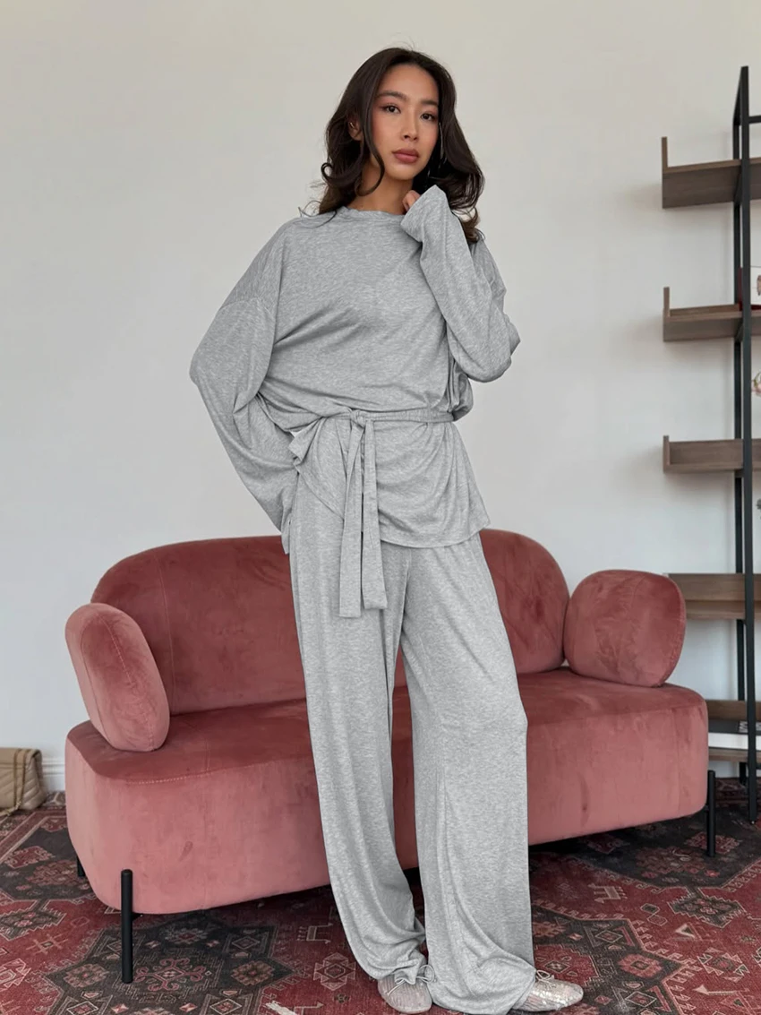 Marthaqiqi вязаный женский пижамный костюм с круглым вырезом, одежда для сна, ночная рубашка с длинными рукавами, ночные рубашки на шнуровке, брюки, женская ночная рубашка, комплект из 2 предметов
Marthaqiqi вязаный женский пижамный костюм с круглым вырезом, одежда для сна, ночная рубашка с длинными рукавами, ночные рубашки на шнуровке, брюки, женская ночная рубашка, комплект из 2 предметов