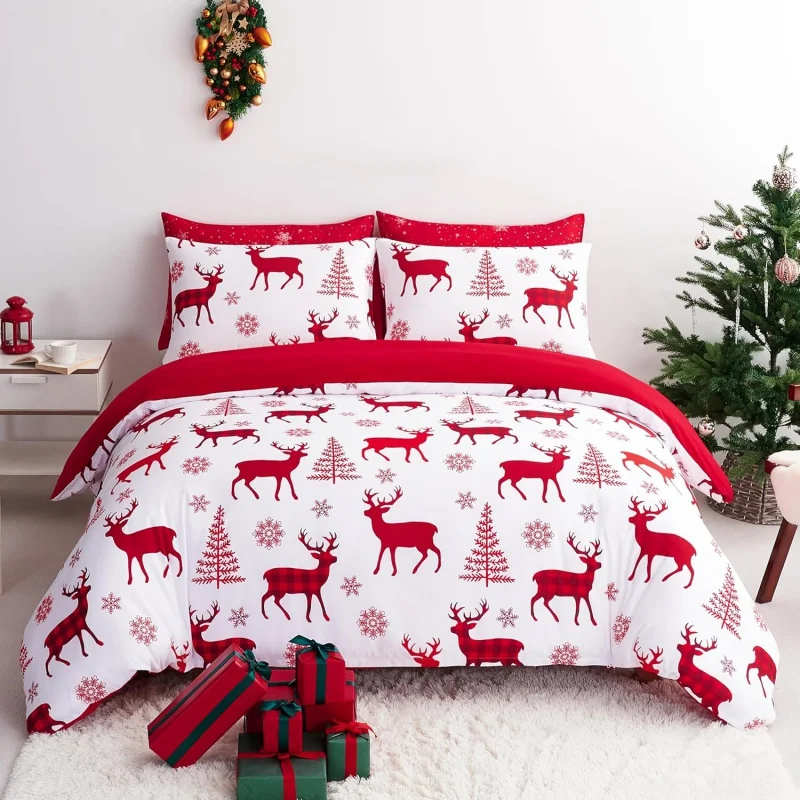Christmas duvet cover extra large with zipper, snowflake soft printed bedding, 1 duvet cover 2 pillowcases
Christmas duvet cover extra large with zipper, snowflake soft printed bedding, 1 duvet cover 2 pillowcases